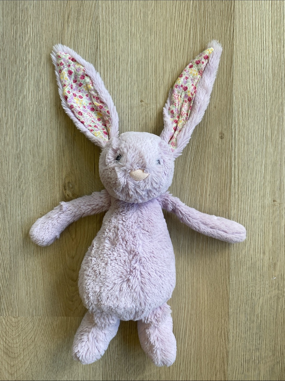 Jellycat London Blossom Bashful Bunny Pink Floral Ears Plush 17”